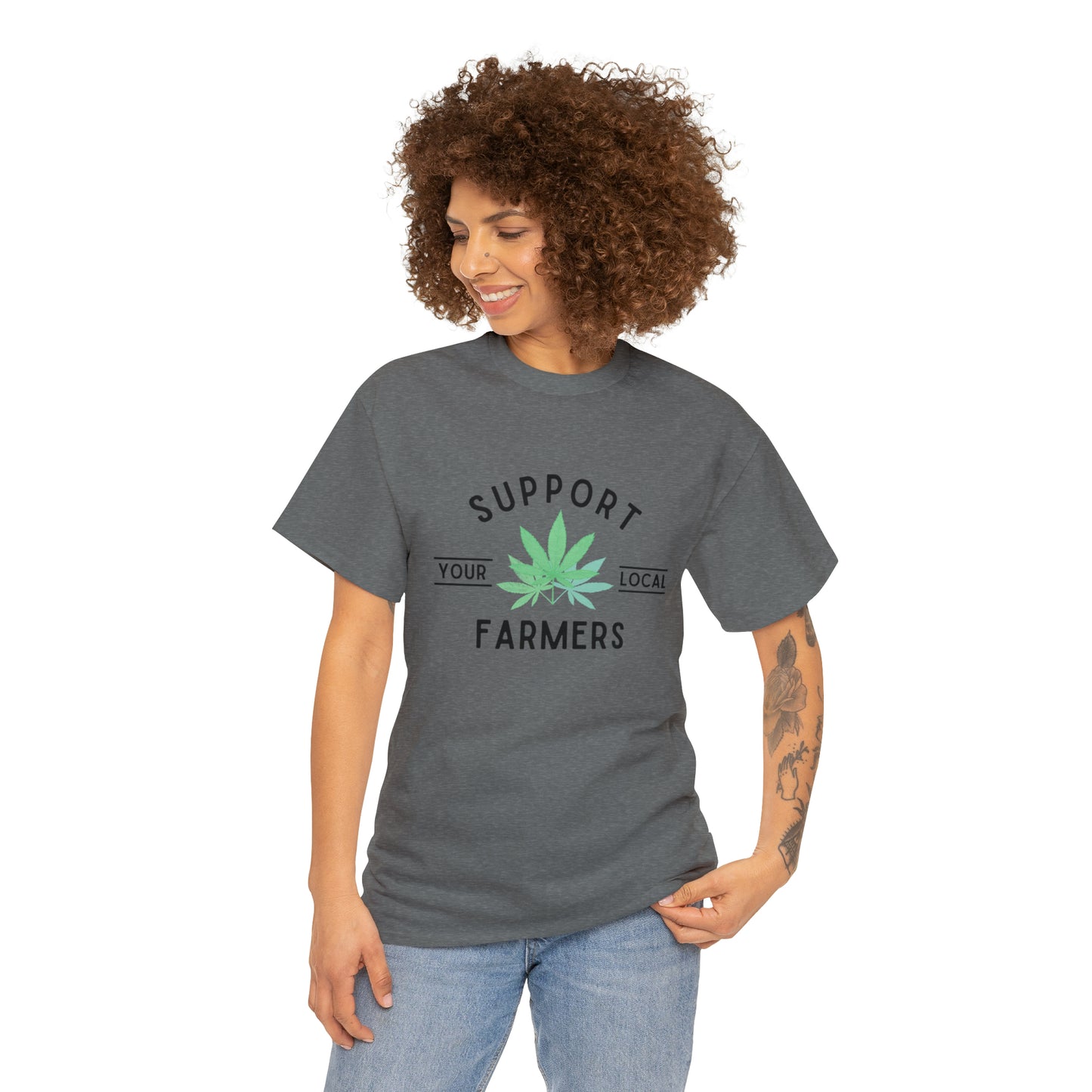 "SUPPORT YOUR LOCAL FARMERS" Unisex Heavy Cotton Tee