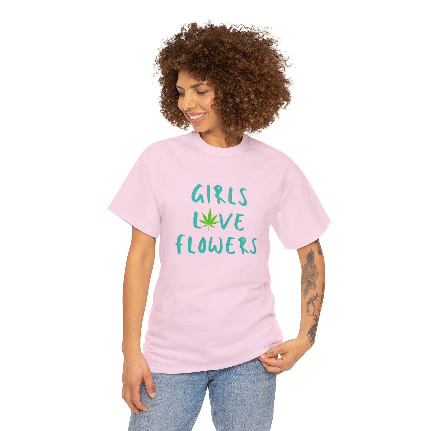 "GIRLS LOVE FLOWERS" Graphic Tee