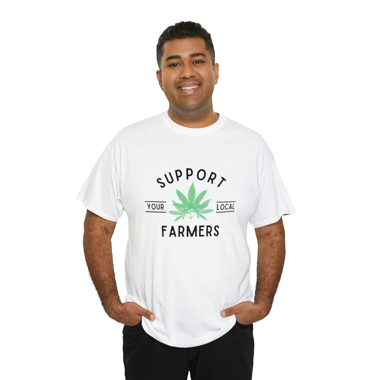 "SUPPORT YOUR LOCAL FARMERS" Unisex Heavy Cotton Tee