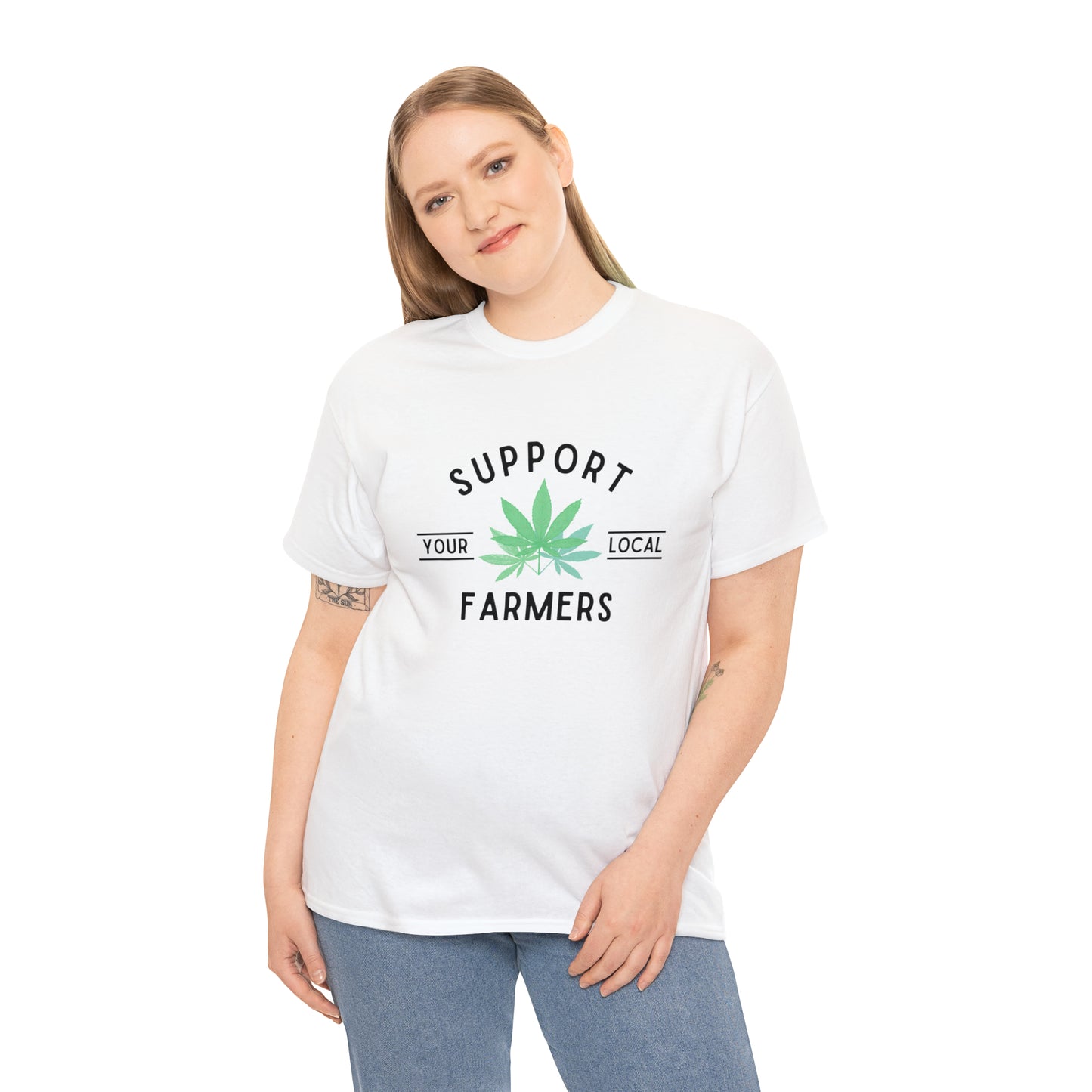 "SUPPORT YOUR LOCAL FARMERS" Unisex Heavy Cotton Tee