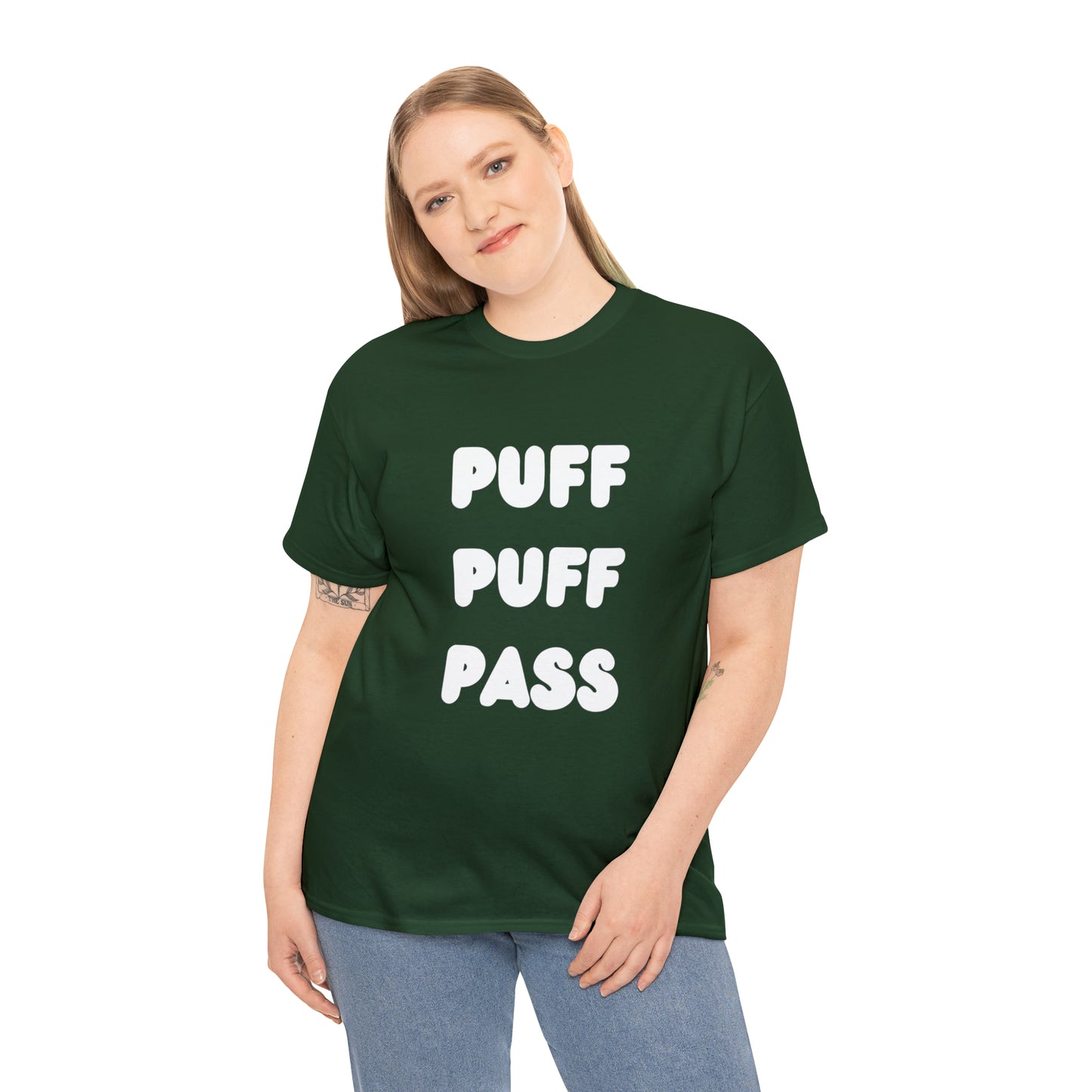 "PUFF PUFF PASS" Heavy Cotton Tee