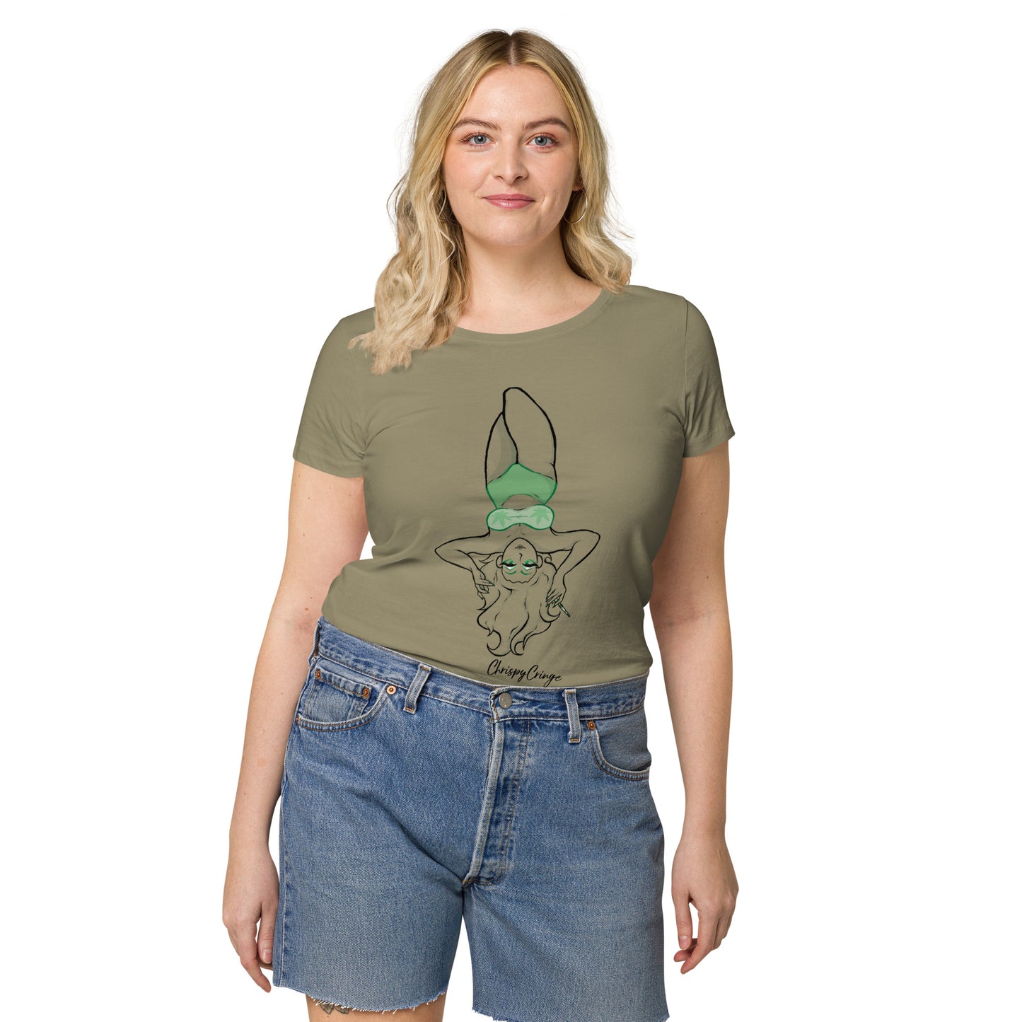 Women’s basic ChrispyCringe upside down organic t-shirt