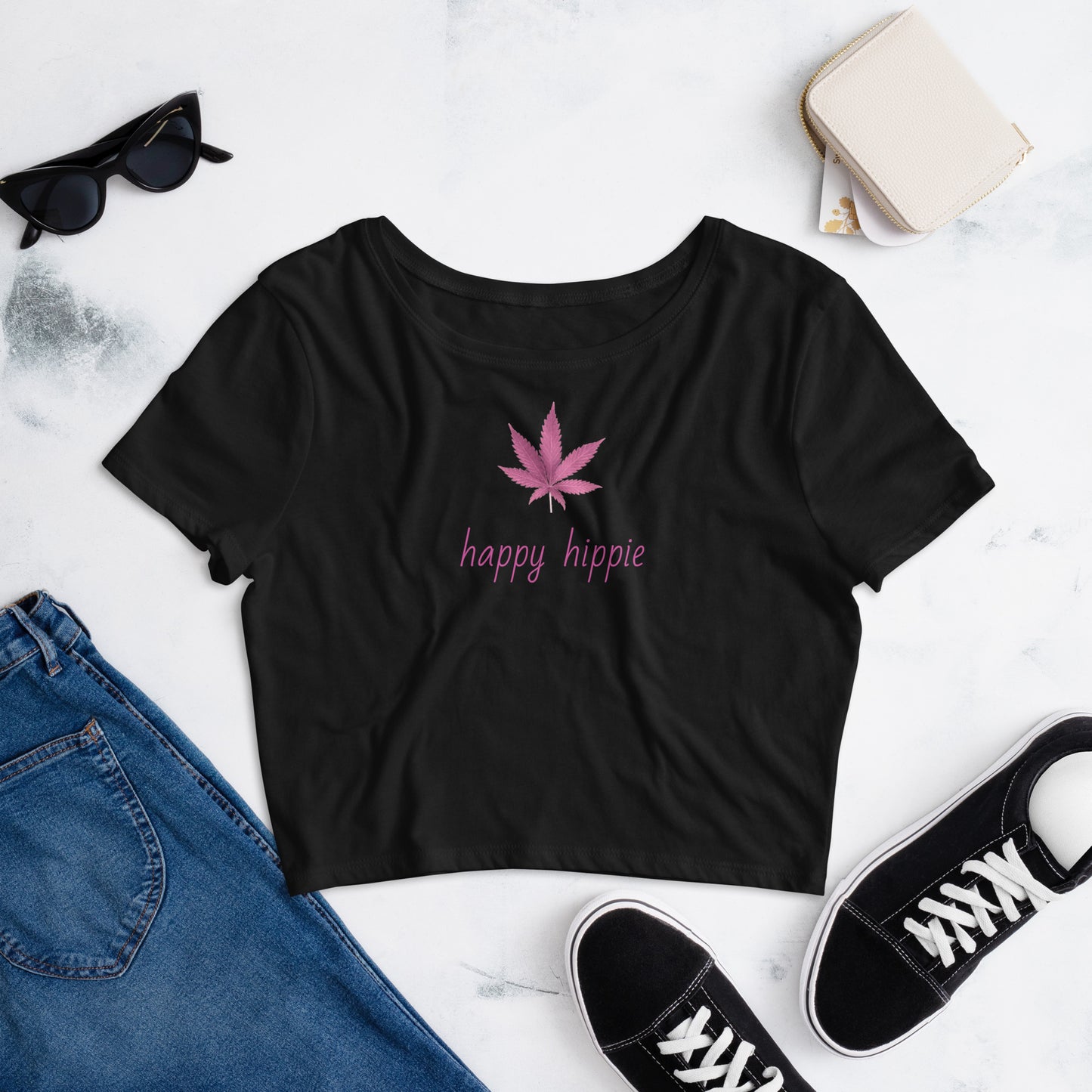 Women’s happy hippie Crop Tee