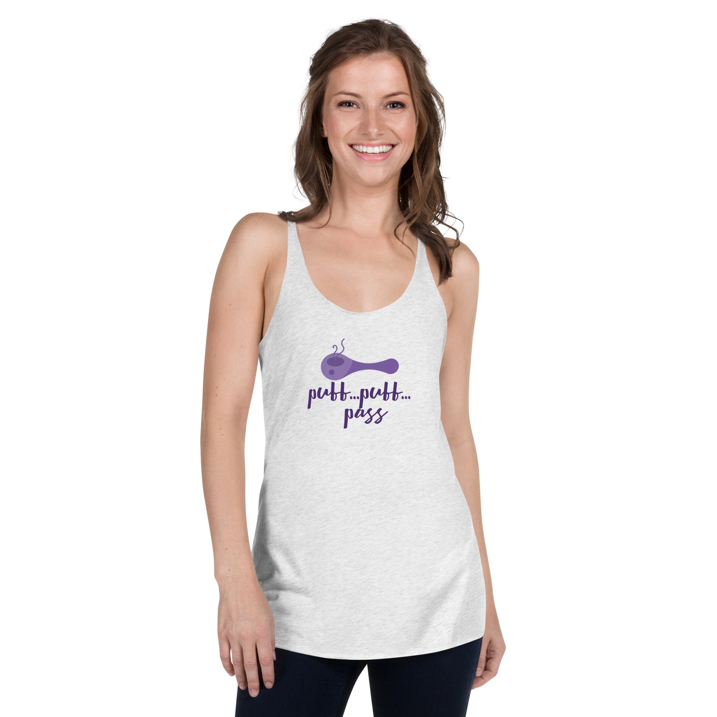 Women's puff puff pass Racerback Tank