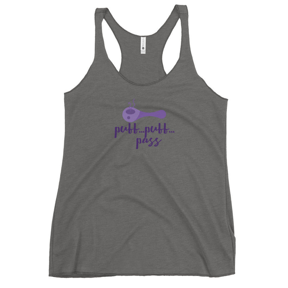 Women's puff puff pass Racerback Tank